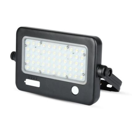 Proiector solar LED reglabil cu senzor LED/10W/3,7V 4000K IP65 7200 mAh + port USB
