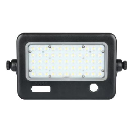 Proiector solar LED reglabil cu senzor LED/10W/3,7V 4000K IP65 7200 mAh + port USB