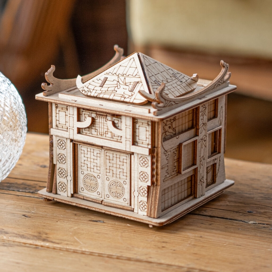 Puzzle din lemn, casa dragonului EscapeWelt