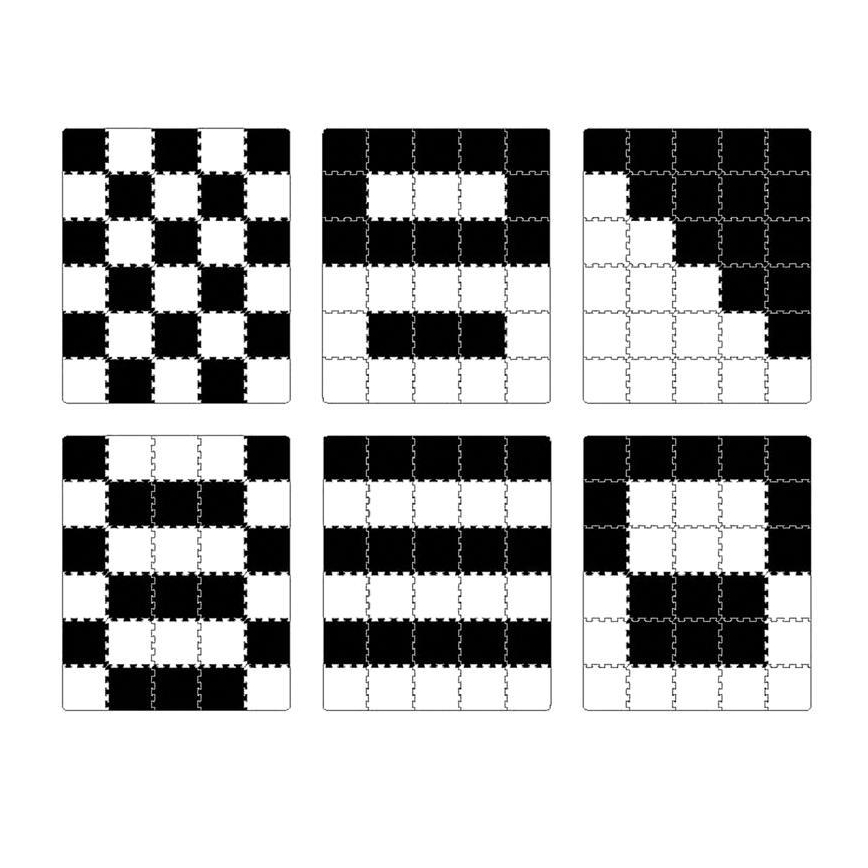 Puzzle din spumă LUNO 30 buc. negru/alb KINDERKRAFT