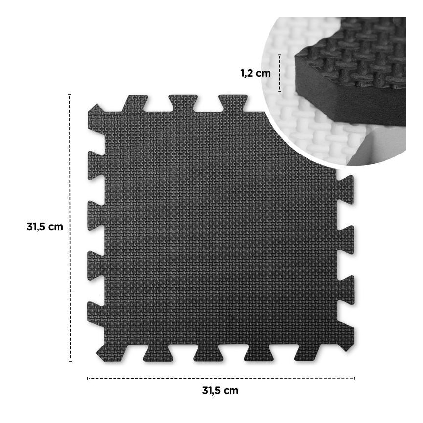 Puzzle din spumă LUNO 30 buc. negru/alb KINDERKRAFT