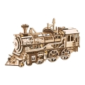Puzzle mecanic 3D din lemn, locomotivă cu abur RoboTime