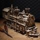 Puzzle mecanic 3D din lemn, locomotivă cu abur RoboTime
