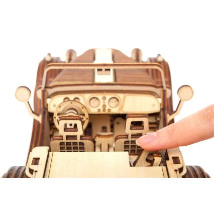 Puzzle mecanic 3D din lemn Mașină cabrioletă Ugears