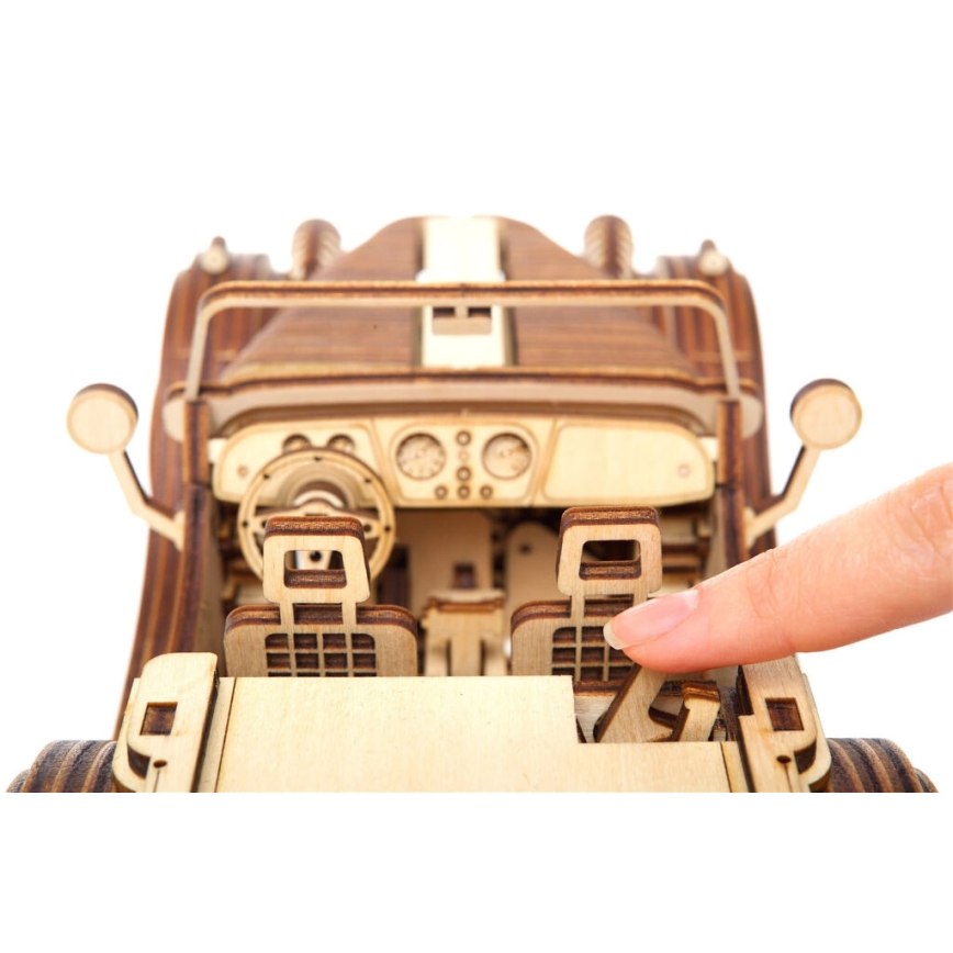 Puzzle mecanic 3D din lemn Mașină cabrioletă Ugears