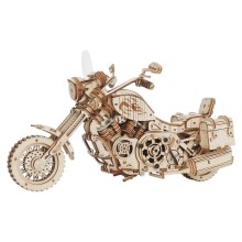 Puzzle mecanic 3D din lemn, motocicletă RoboTime