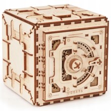 Puzzle mecanic 3D din lemn, seif Ugears