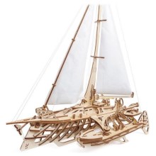 Puzzle mecanic 3D din lemn U9 Sailboat Merihobus trimaran Ugears