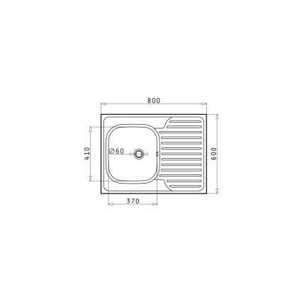 Pyramis 101041501 - Chiuvetă de bucătărie CORE 80x60 cm satinată