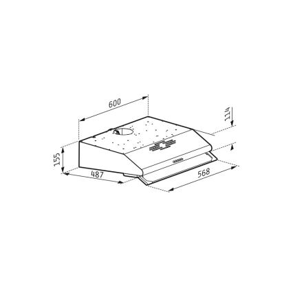 Pyramis 65029502 - Hotă STANDARD 60 cm, inox, cu 2 motoare