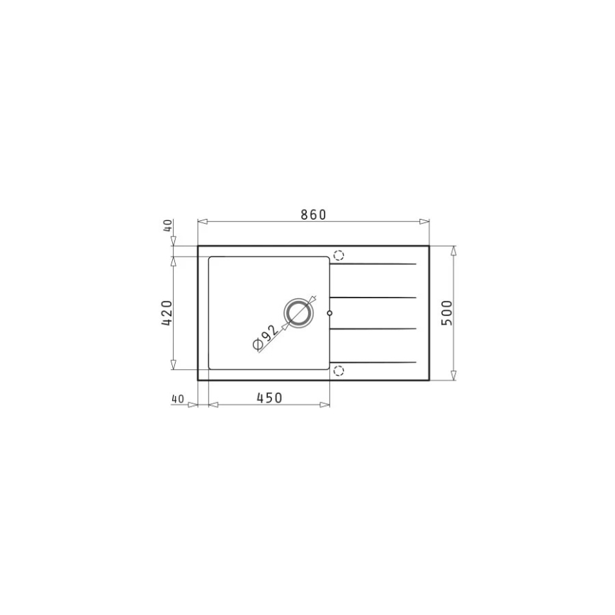 Pyramis 70107111 - Chiuvetă de bucătărie ATHLOS, granit, negru, 86 x 50 cm