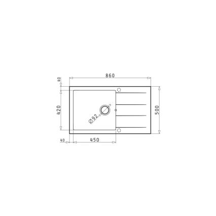 Pyramis 70107311 - Chiuvetă de bucătărie ATHLOS 86x50 cm granit/bej