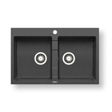 Pyramis SPARTA 70053201 - Chiuvetă de bucătărie 78x50 cm granit/negru