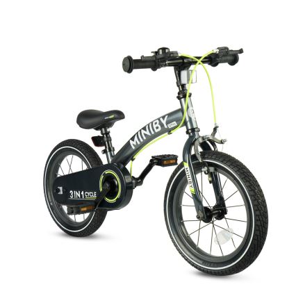 QPlay - Bicicletă pentru copii 14 MINIBY 3în1 gri