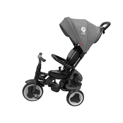 QPlay - Tricicletă 3 în 1 pentru copii RITO EVA PLUS, gri