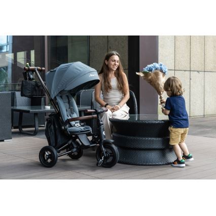 QPlay - Tricicletă multifuncțională NOVA DELUXE 5-în-1 pentru copii, neagră
