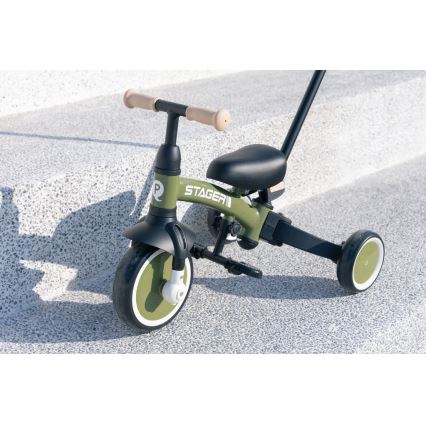QPlay - Tricicletă pentru copii STAGER 3 în 1, verde