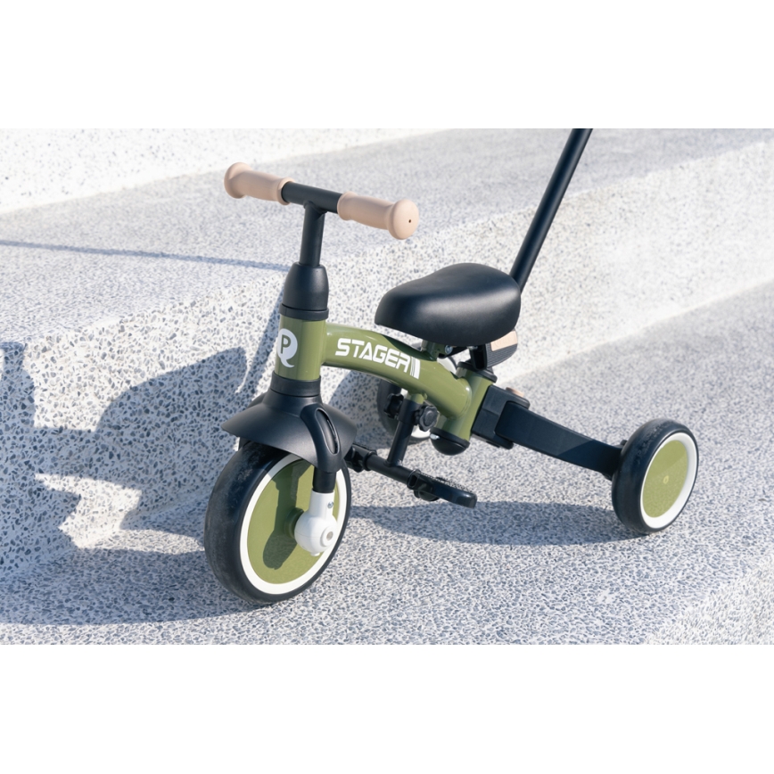 QPlay - Tricicletă pentru copii STAGER 3 în 1, verde