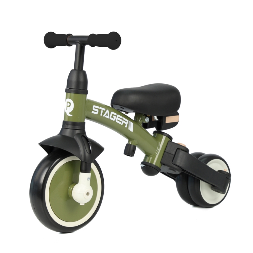 QPlay - Tricicletă pentru copii STAGER 3 în 1, verde