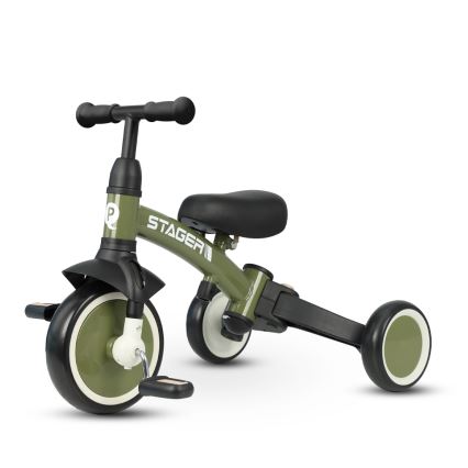 QPlay - Tricicletă pentru copii STAGER 3 în 1, verde