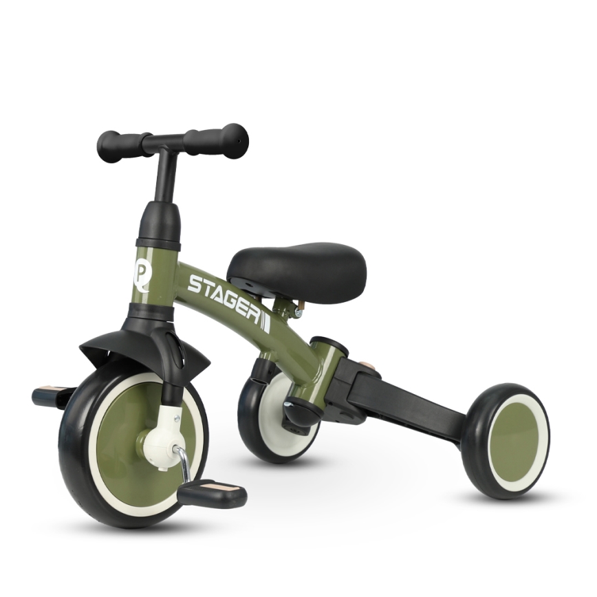 QPlay - Tricicletă pentru copii STAGER 3 în 1, verde