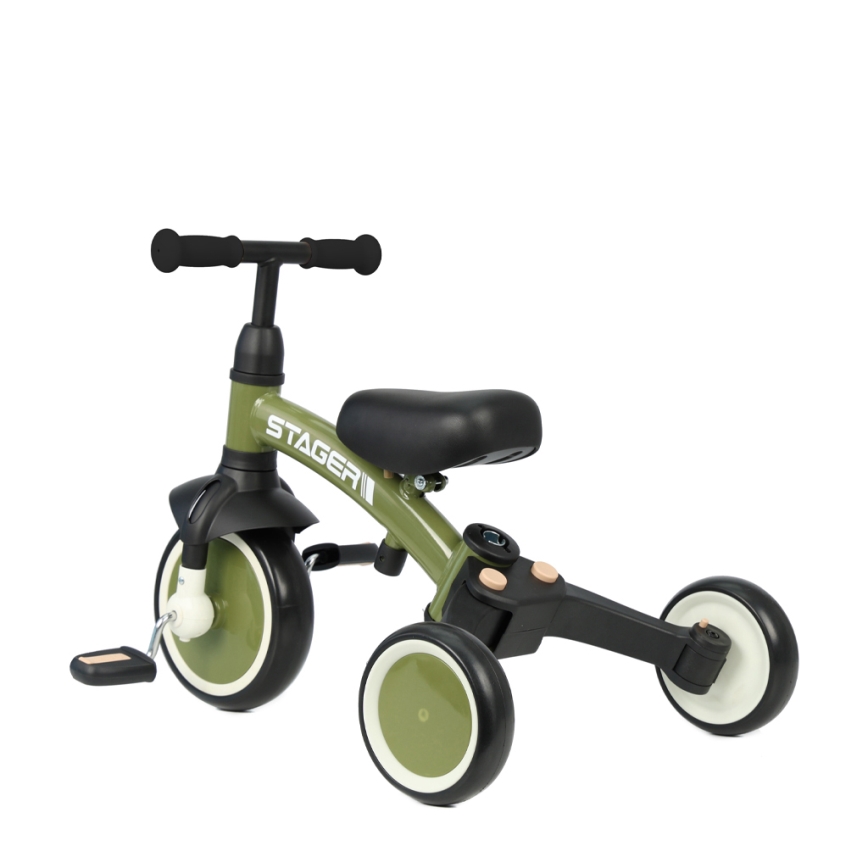 QPlay - Tricicletă pentru copii STAGER 3 în 1, verde