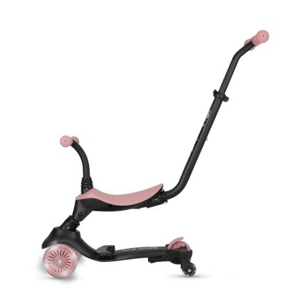QPlay - Trotinetă pentru copii SEMA EVO 5 în 1, cu roți LED, roz