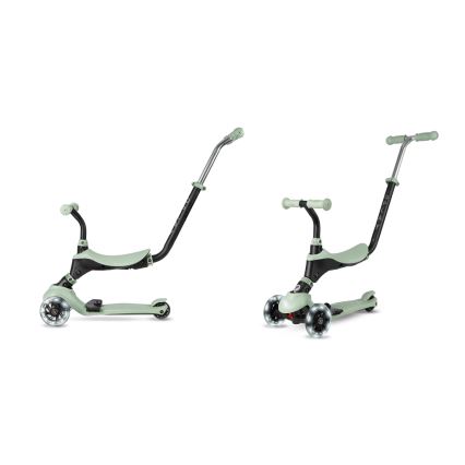 QPlay - Trotinetă pentru copii SEMA PRO 5-în-1 cu roți iluminate LED, verde