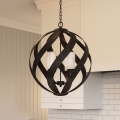 Quintiesse - Candelabru exterior cu lanț BLACKSMITH, 4xE14/40W/230V, Ø 50,1 cm, IP44, negru