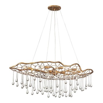 Quintiesse - Lustra suspendată pe cablu LAGUNA 8xE14/40W/230V Ø 106,7 cm, auriu