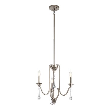 Quintiesse - Lustru cu tijă KARLEE, 3xE14/60W/230V, diametru 45,7 cm, crom mat