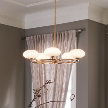Quintiesse - Lustru LED pentru baie pe tijă PIM, 5xG9/3W/230V, diam. 71,1 cm, IP44, auriu