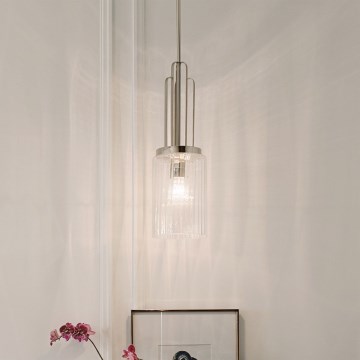 Quintiesse - Pendul pe tijă KIMROSE, 1xE27/60W/230V, Ø 17,8 cm, crom lucios