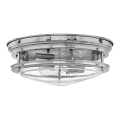 Quintiesse - Plafonieră de exterior HADRIAN, 2xE27/40W/230V, Ø 27,8 cm, IP44, crom lucios