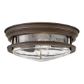 Quintiesse - Plafonieră de exterior HADRIAN, 2xE27/40W/230V, Ø27,8 cm, IP44, bronz