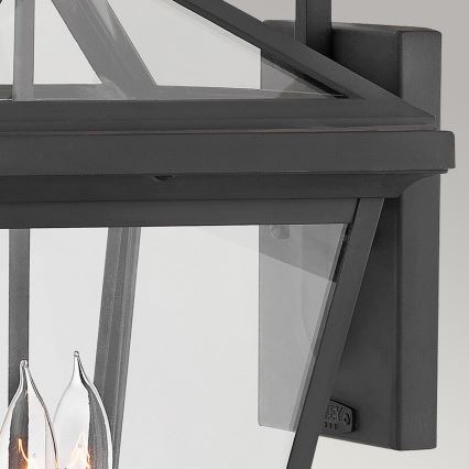 Quintiesse - Aplica de perete pentru exterior ALFORD L 3xE14/40W/230V IP44, neagră