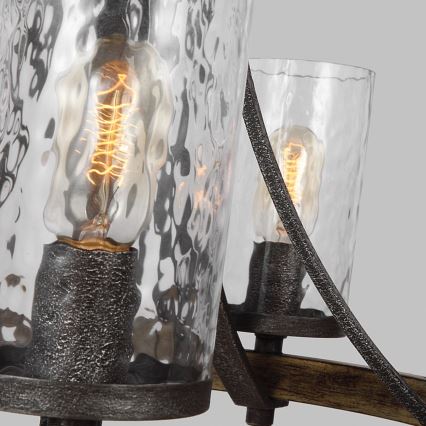 Quintiesse - Lustru pe lanț ANGELO 5xE27/60W/230V finisaj stejar