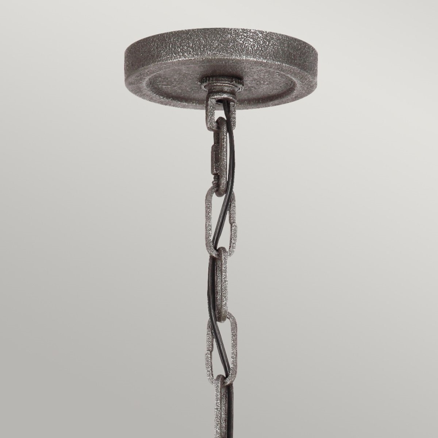 Lustră suspendată cu lanț ANGELO, 6xE27/60W/230V, decor stejar - Quintiesse