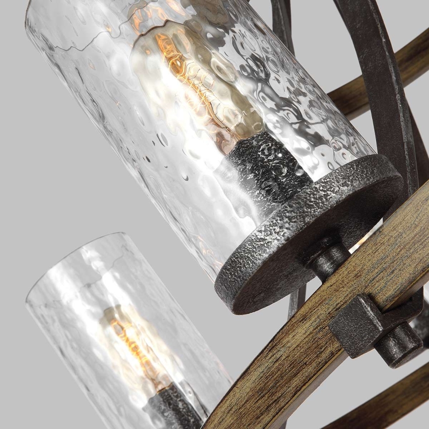 Quintiesse - Candelabru cu lanț ANGELO 9xE27/60W/230V, finisaj stejar