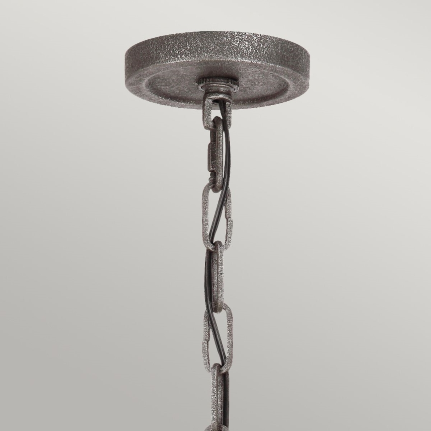 Quintiesse - Candelabru cu lanț ANGELO 9xE27/60W/230V, finisaj stejar