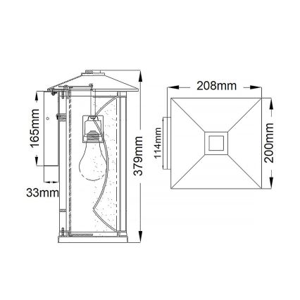 Quintiesse - Aplică de exterior ASHBERN M 1xE27/60W/230V IP44, neagră