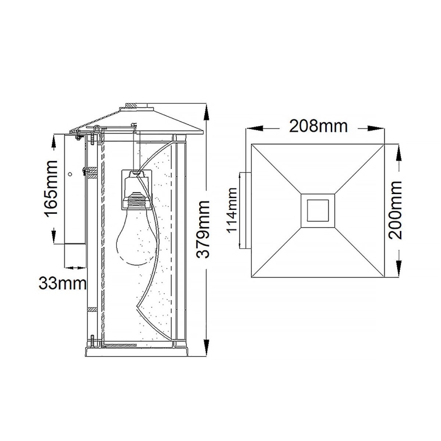 Quintiesse - Aplică de exterior ASHBERN M 1xE27/60W/230V IP44, neagră