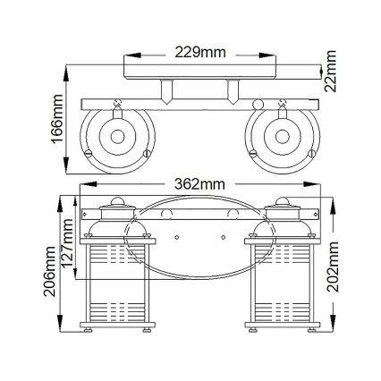 Quintiesse - Aplica de exterior ASHLAND BAY, 2xE27/60W/230V, IP44, crom lucios