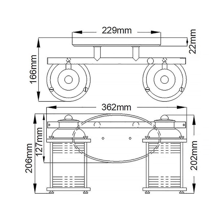 Quintiesse - Aplica de exterior ASHLAND BAY, 2xE27/60W/230V, IP44, crom lucios