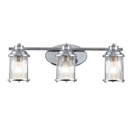 Quintiesse - Aplica de perete pentru exterior ASHLAND BAY 3xE27/60W/230V IP44 crom lucios