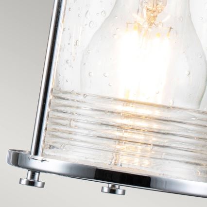 Quintiesse - Aplica de perete pentru exterior ASHLAND BAY 3xE27/60W/230V IP44 crom lucios