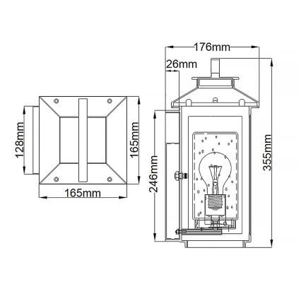 Quintiesse - Aplică de exterior ATWATER S 1xE27/60W/230V IP44 aurie