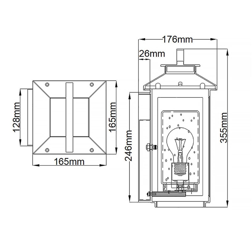 Quintiesse - Aplică de exterior ATWATER S 1xE27/60W/230V IP44 aurie