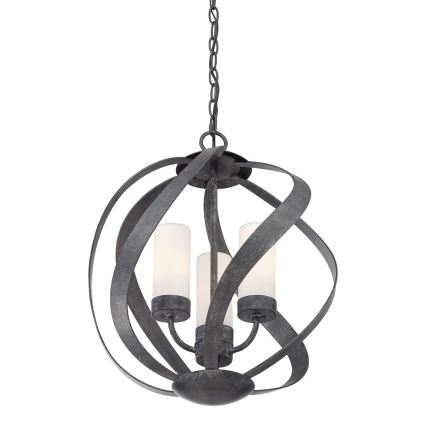 Quintiesse - Lustră de exterior suspendată pe lanț BLACKSMITH 3xE14/40W/230V, diametru 40,7 cm, IP44, negru