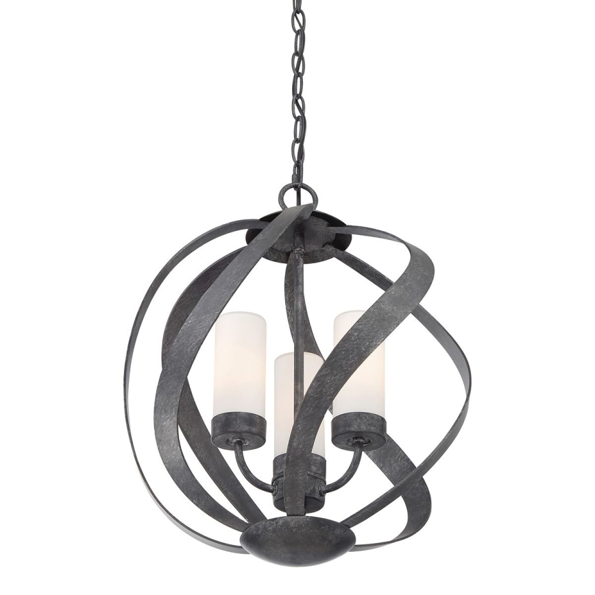 Quintiesse - Lustră de exterior suspendată pe lanț BLACKSMITH 3xE14/40W/230V, diametru 40,7 cm, IP44, negru